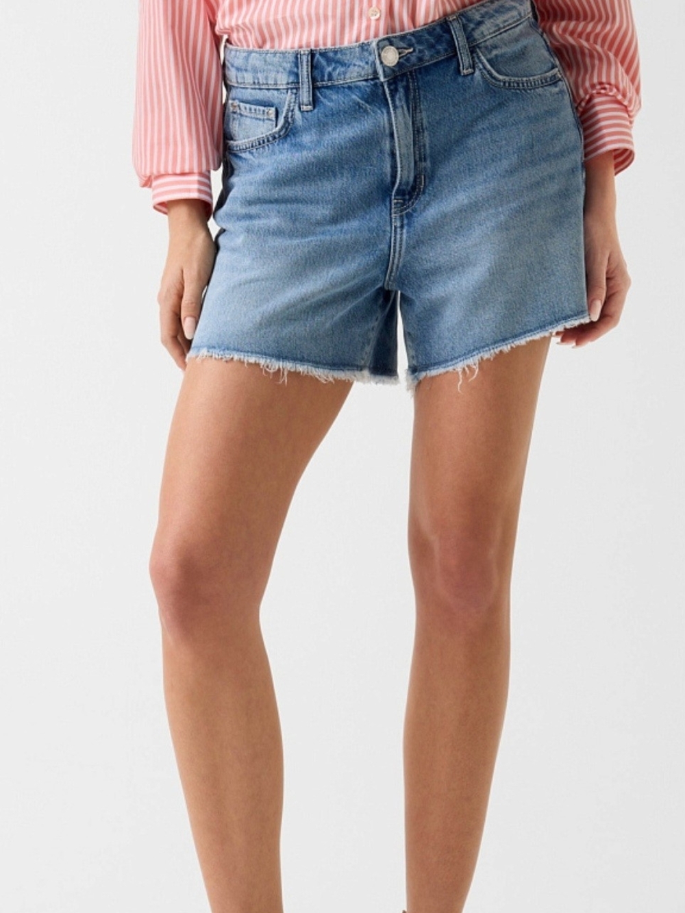 American Eagle Outfitters Light Wash High-Rise Denim Shorts
